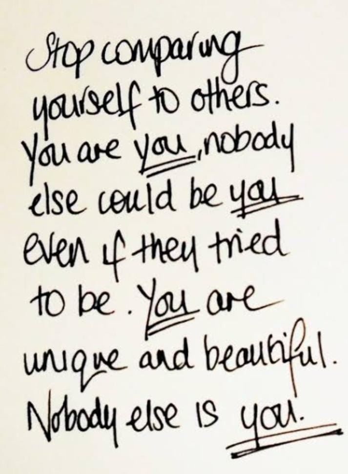 Stop Comparing