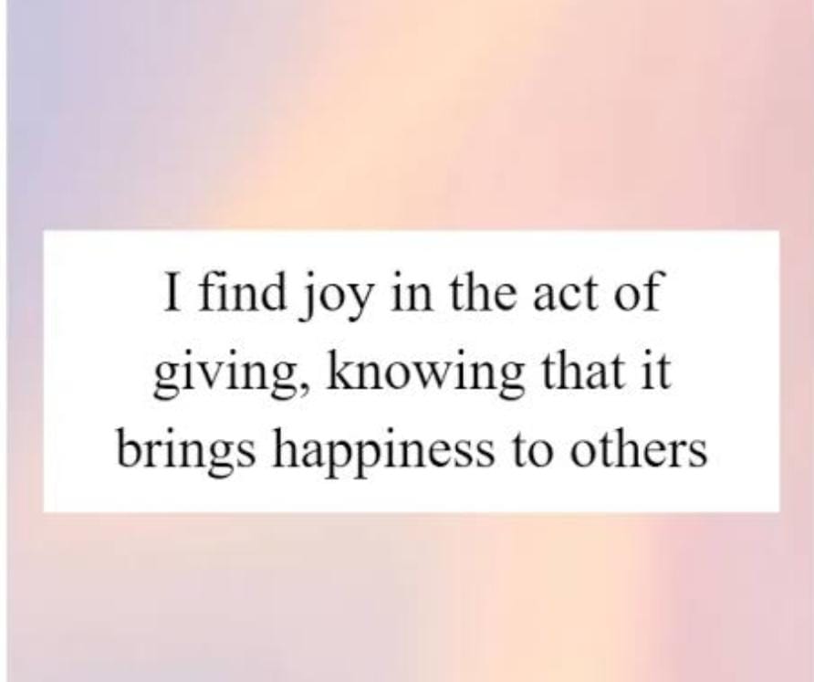 find happiness by giving