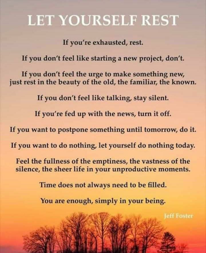 let yourself rest
